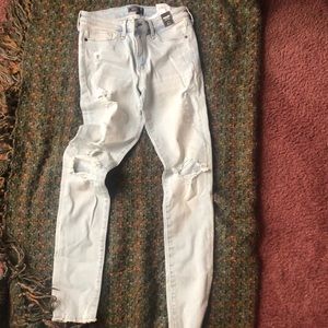 Light Blue Destroyed Abercrombie &Fitch Jeans
